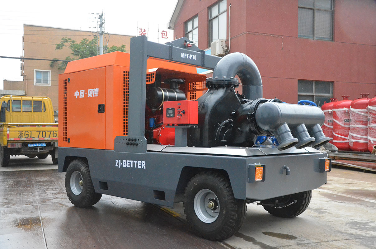 應(yīng)急救援移動泵車，水泵與柴油機(jī)一體的排水設(shè)備